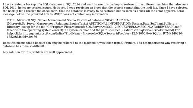 Databases: Cannot Restore Database in SQL Server 2014 (2 Solutions!!) смотреть онлайн