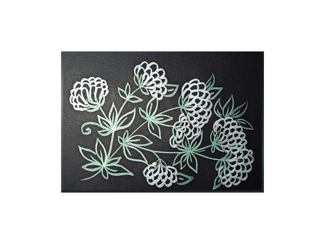 Как нарисовать цветы двумя маркерами на черной бумаге. смотреть онлайн