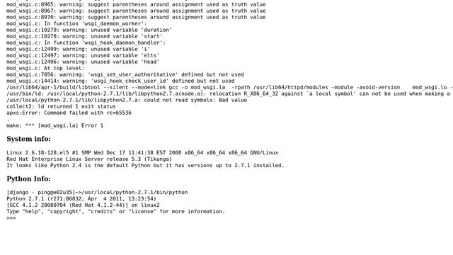 DevOps & SysAdmins: Error Installing mod_wsgi on RedHat (2 Solutions!!) смотреть онлайн