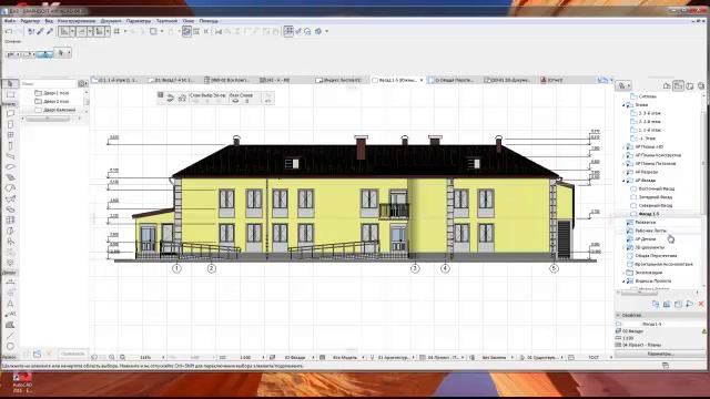 ARCHICAD 20 Перенос фасадов на листы смотреть онлайн