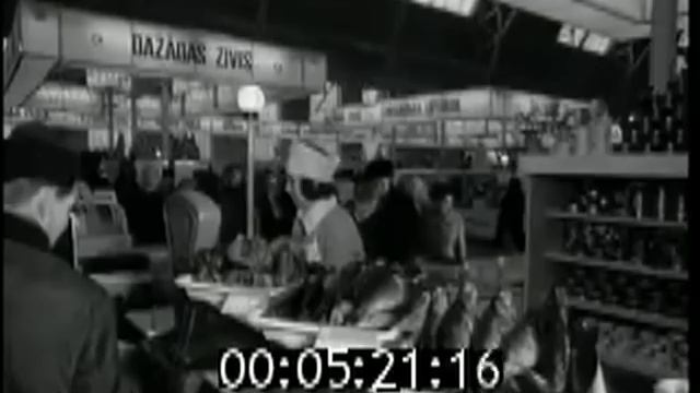 1973. Рыбный павильон на Центральном рынке в Риге. смотреть онлайн