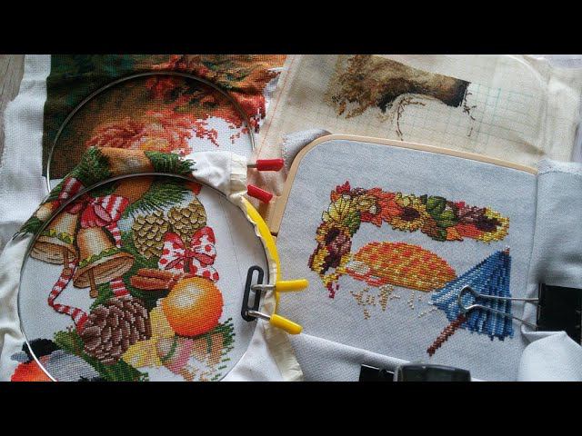 #вышивка влог 2-8 августа/Зимний венок/Осенний семплер/Осенние листья/Букет роз.Хорошие продвижения смотреть онлайн