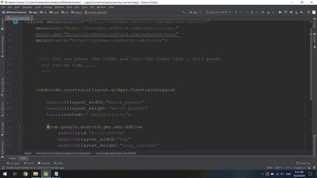 QR and Barcode Scanner App | Designing Layouts | Android Tutorial Part #4 смотреть онлайн