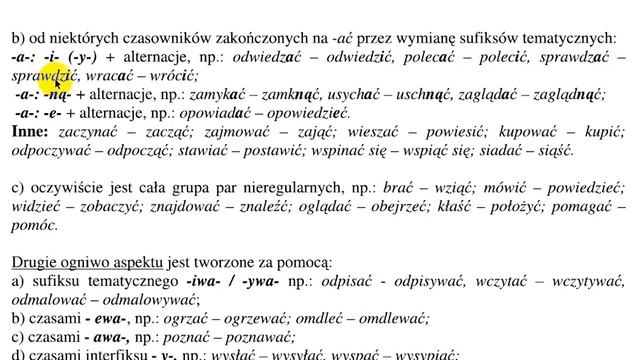 Совершенный и несовершенный вид глагола в польском языке смотреть онлайн