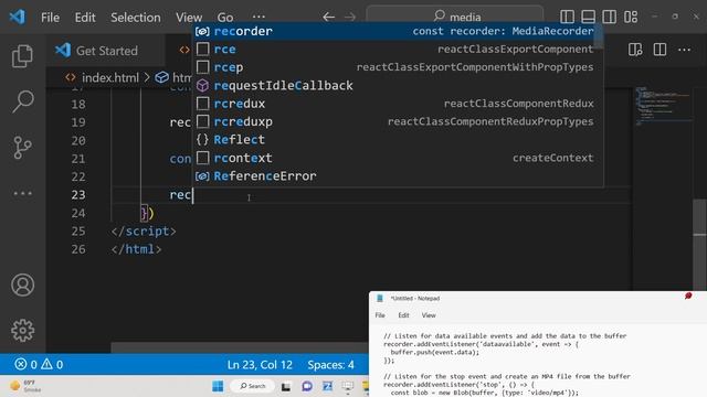 Javascript MediaRecorder Project to Build Screen Recorder and Download it as MP4 Video File смотреть онлайн