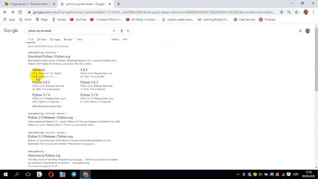 Pyton dasturini o'rnatish(1-dars) смотреть онлайн