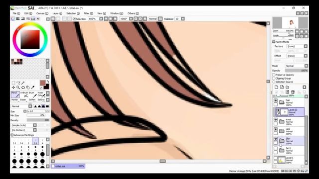 PAINT TOOL SAI COLORING TIMELAPSE USING MOUSE смотреть онлайн