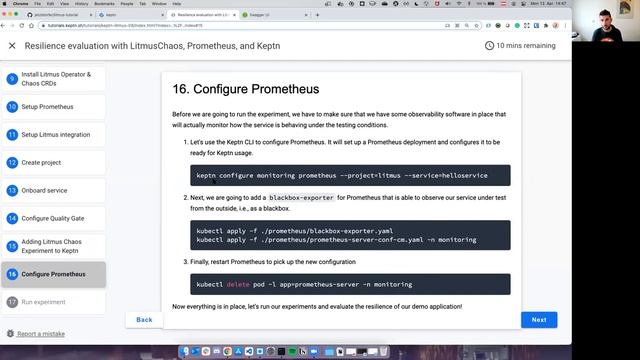 Tutorial - Resilience evaluation with LitmusChaos, Prometheus, and Keptn смотреть онлайн