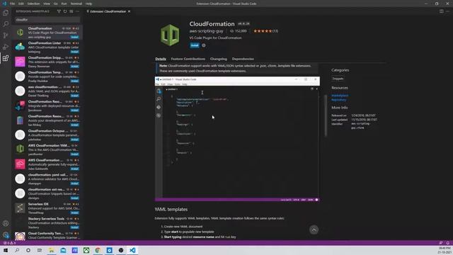 1 Adding Visual Studio Code Cloudformation Extension смотреть онлайн