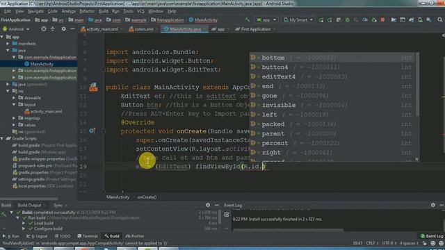 EditText Example || editText Example using android studio || android tutorial смотреть онлайн