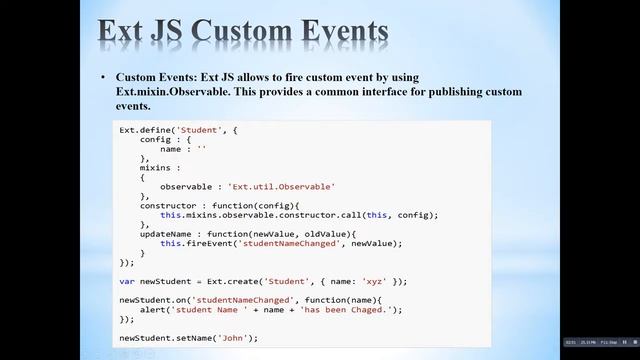 how to create and handle custom events in extjs смотреть онлайн