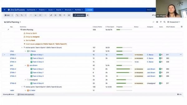 Демонстрация возможностей структуры Jira