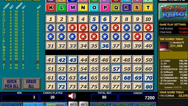 Multi-Card Keno: 10 Spots on 10's and 20's 1-28-2020 смотреть онлайн