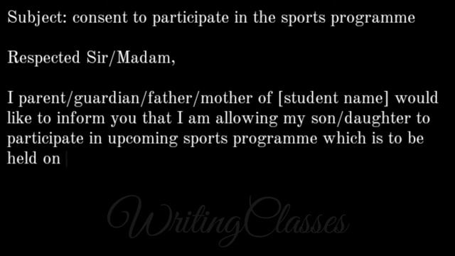 Consent letter for participate in the sports programme || Consent letter @WritingClasses1 смотреть онлайн