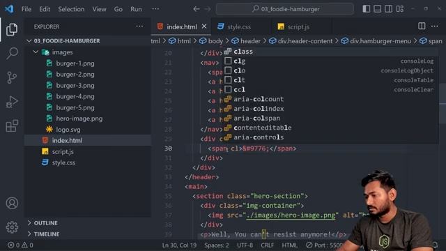 Foodie Hamburger Project | How to make Hamburger Menu? | JavaScript Projects | Ep.03 смотреть онлайн