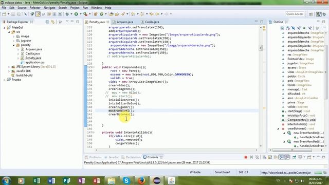 Juegos en 2D 3D MeteGol en java FX eclipse смотреть онлайн