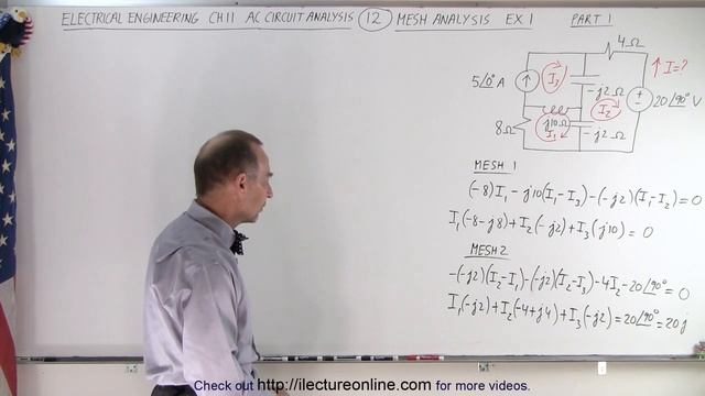 Electrical Engineering: Ch 11 AC Circuit Analysis (12 of 34) Mesh Analysis Ex. 1 (Part 1) смотреть онлайн