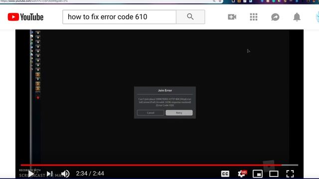 ROBLOX'S ERROR CODE 610! WHYYYYY! смотреть онлайн