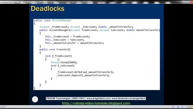 Part 95 Deadlock in a multithreaded program смотреть онлайн
