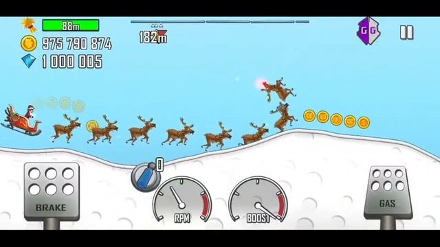 Hill Climb Racing: REINDEER OVERLOAD (96 reindeers having seizure) смотреть онлайн