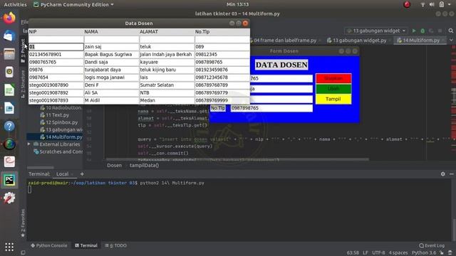 Multiform Widget Tkinter GUI Python #14 смотреть онлайн