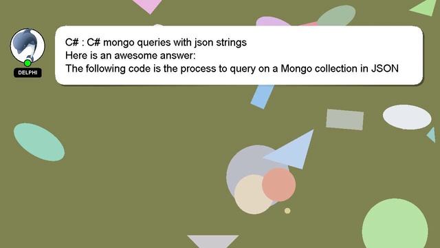C# : C# mongo queries with json strings смотреть онлайн