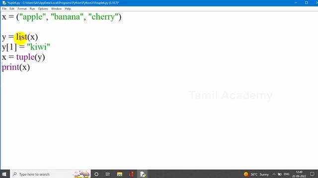 Learn Python - Part 10 | Tuples in Python | தமிழ் அகாடமி смотреть онлайн