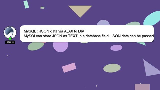 MySQL : JSON data via AJAX to DIV смотреть онлайн
