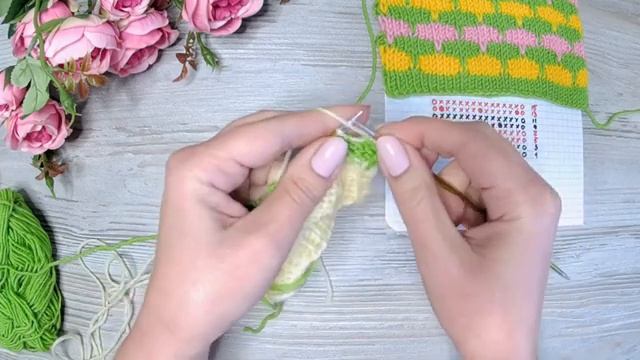 Интересный рисунок из пряжи разных цветов. смотреть онлайн