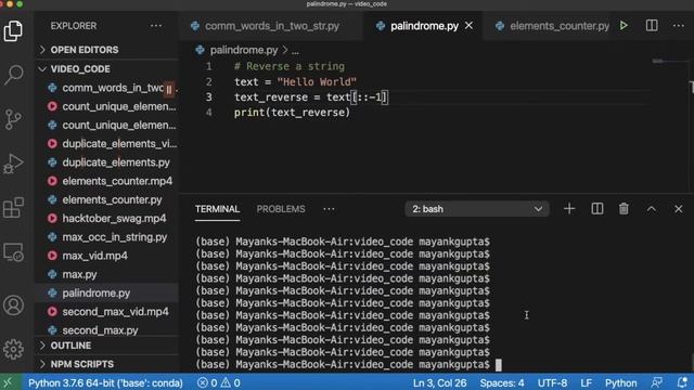 Code 08: Reverse a String in Python | 365 days of Code смотреть онлайн