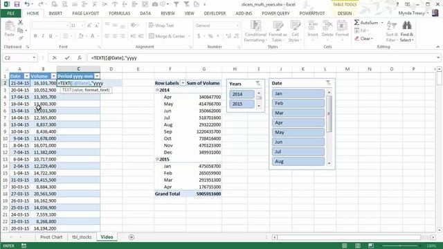 Excel Slicers containing Year and Month смотреть онлайн