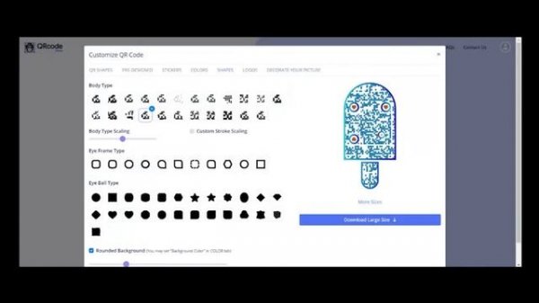 QR Code Generator for Shapes - Round, Heart, Food and More...