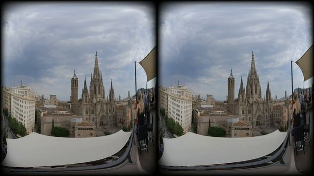 View of Cathedral of Barcelona from the top! #vr180 stereoscopic 3d смотреть онлайн