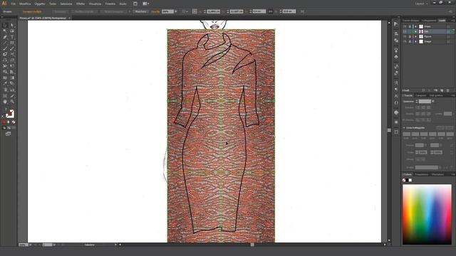 How to Digitize Your Fashion Sketch - Ai: Add, transform & raster fabric image. Clipping Mask. (p9) смотреть онлайн
