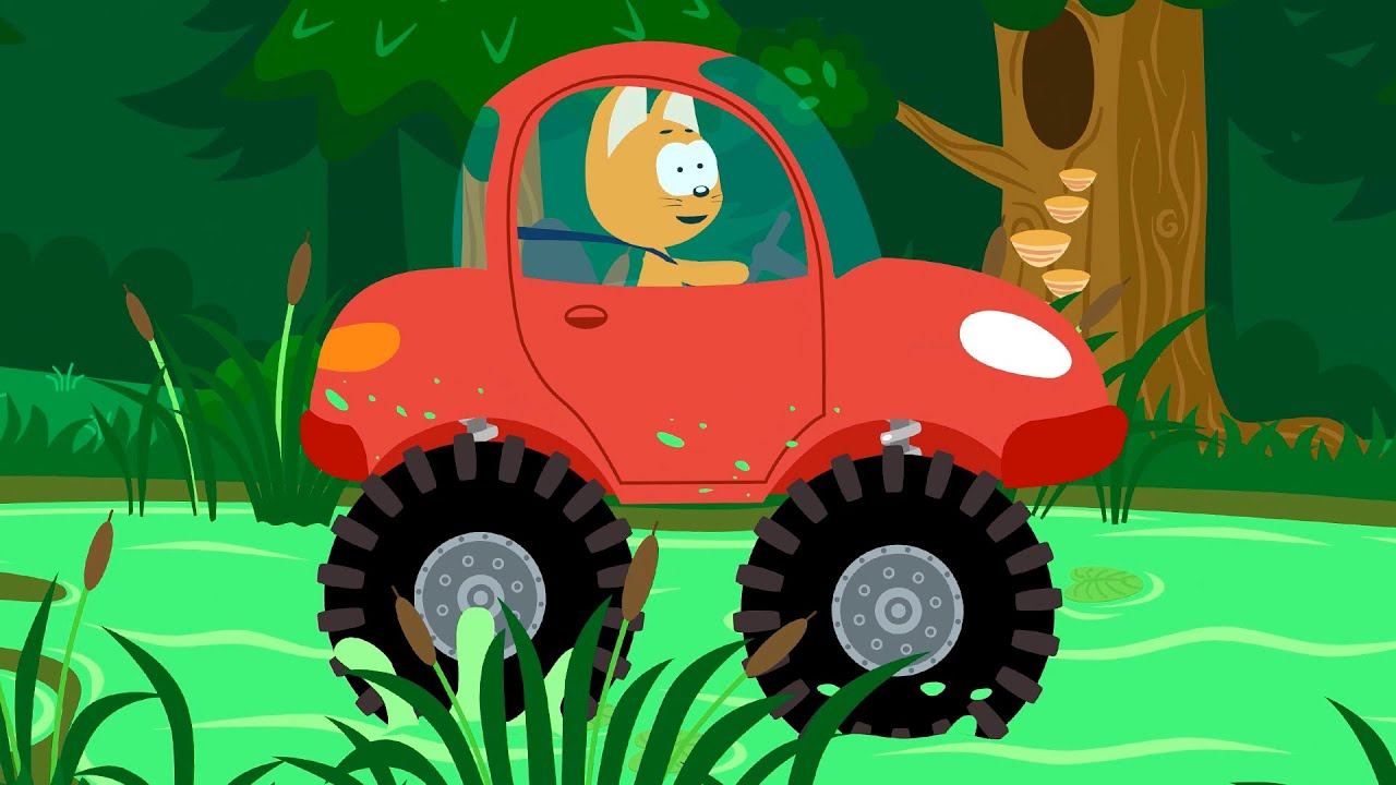 Машинка вездеход - Котёнок Котэ - Песенки мультики про машинки для детей малышей смотреть онлайн