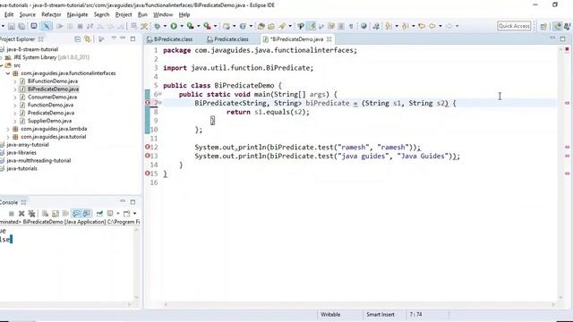 Java 8 BiPredicate Interface Tutorial with Examples | Lambda Expression смотреть онлайн