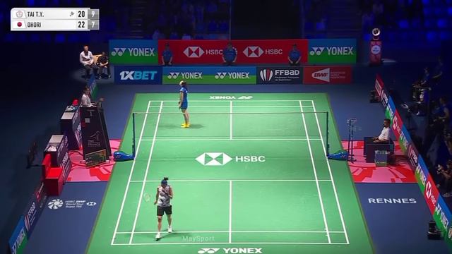 Badminton Tai Tzu Ying (TAIPEI) vs (JAPAN) Aya Ohori Womens Singles French Open смотреть онлайн