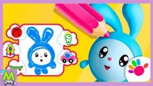 Малышарики Рисование для Детей.Оживающая Раскраска с Малышами-Смешариками.mp4