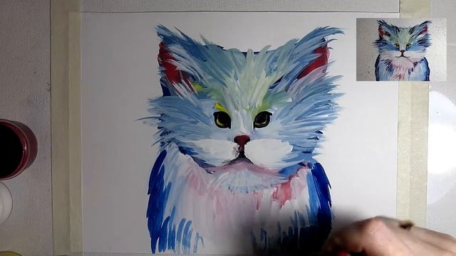 Видеоурок #Как нарисовать котенка гуашью!# смотреть онлайн