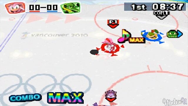 Mario & Sonic at the Olympic Winter Games (DS) - All Characters Ice Hockey Gameplay смотреть онлайн