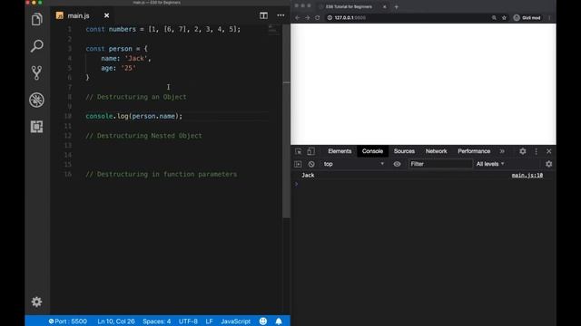 JavaScript Array/Object Destructuring Tutorial смотреть онлайн