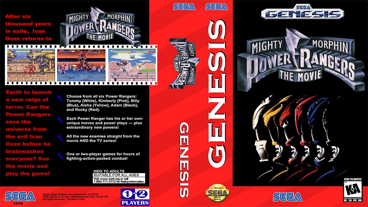 Sega Mega Drive 2 (Smd) 16-bit Mighty Morphin Power Rangers The Movie Полное прохождение