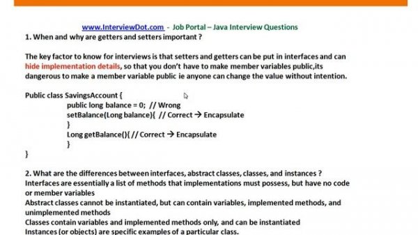 GETTERS AND SETTERS IN JAVA