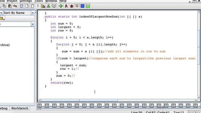 how to find the index of the largest row sum - java смотреть онлайн