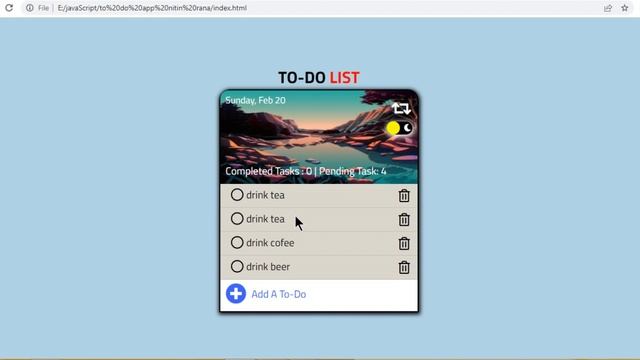 To-Do List using javaScript смотреть онлайн