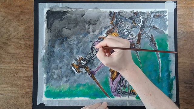 Warhammer 40k - How To Paint Vashtorr The Arkifane Using Acrylics And Coloured Pencils