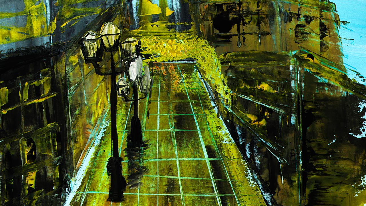 Рисуем городскую улочку. Рисуем город пластиковой картой. Рисуем гуашью. смотреть онлайн