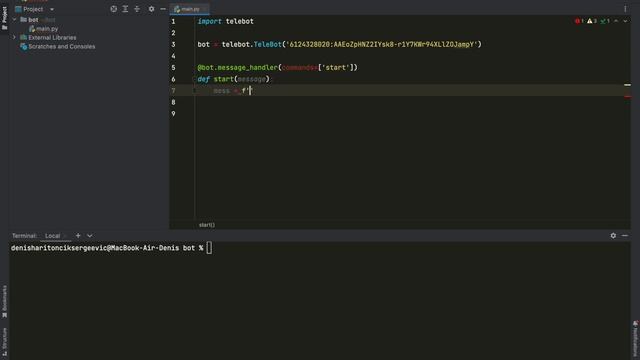 Первый Telegram бот на Python за 1.5 минуты смотреть онлайн