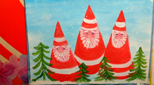 Как нарисовать трёх Дедов Морозов. смотреть онлайн