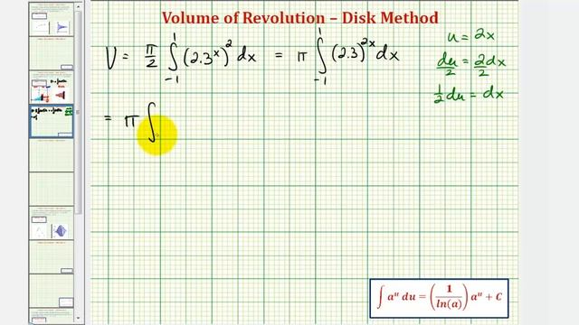 Ex 3: Volume of Revolution Using the Disk Method (Exponential Function) смотреть онлайн